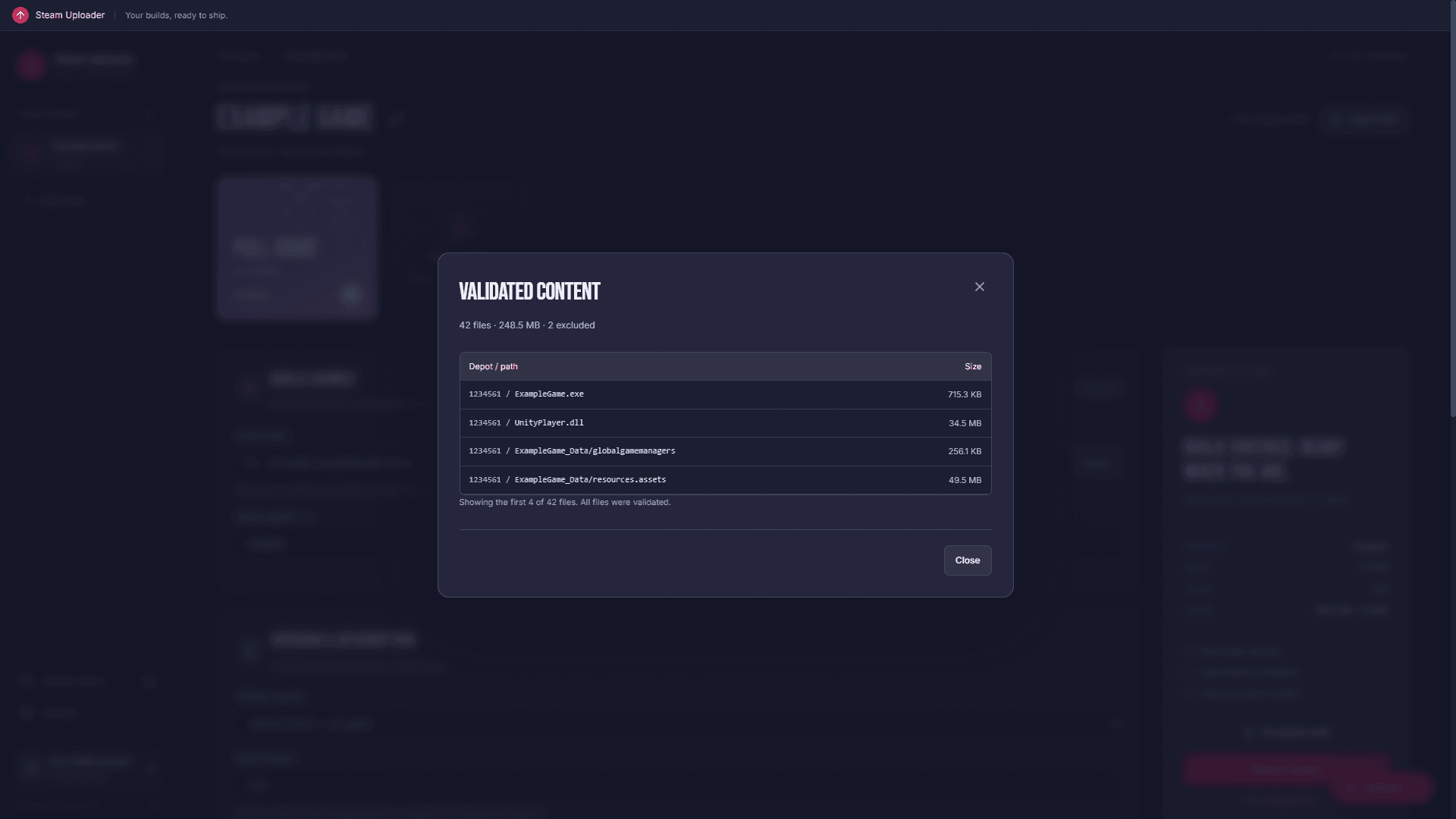 16. Preview the files selected by your depot rules.