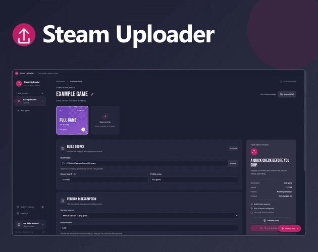 STEAM UPLOADER